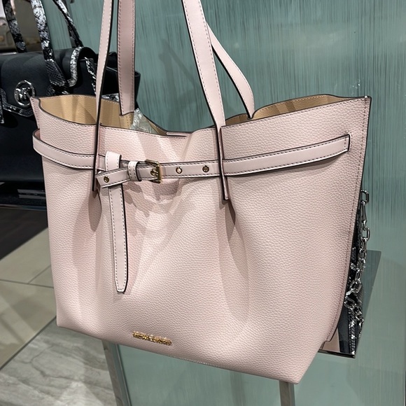 MICHAEL KORS Emilia Large Pebbled Leather Tote Bag POWDER BLUSH COLOR - Picture 3 of 16